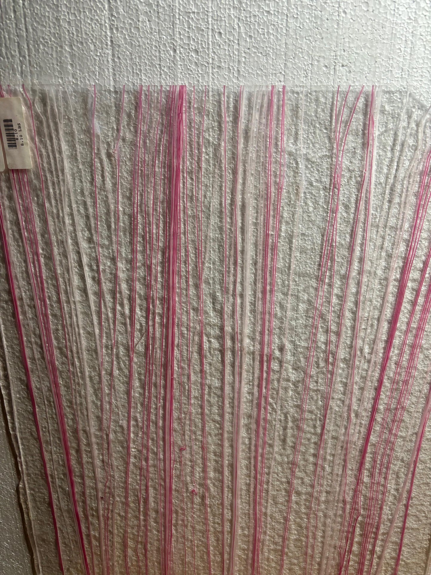 5" x 10" Pink and White Streamer on Clear - (Bullseye 4173-0000)