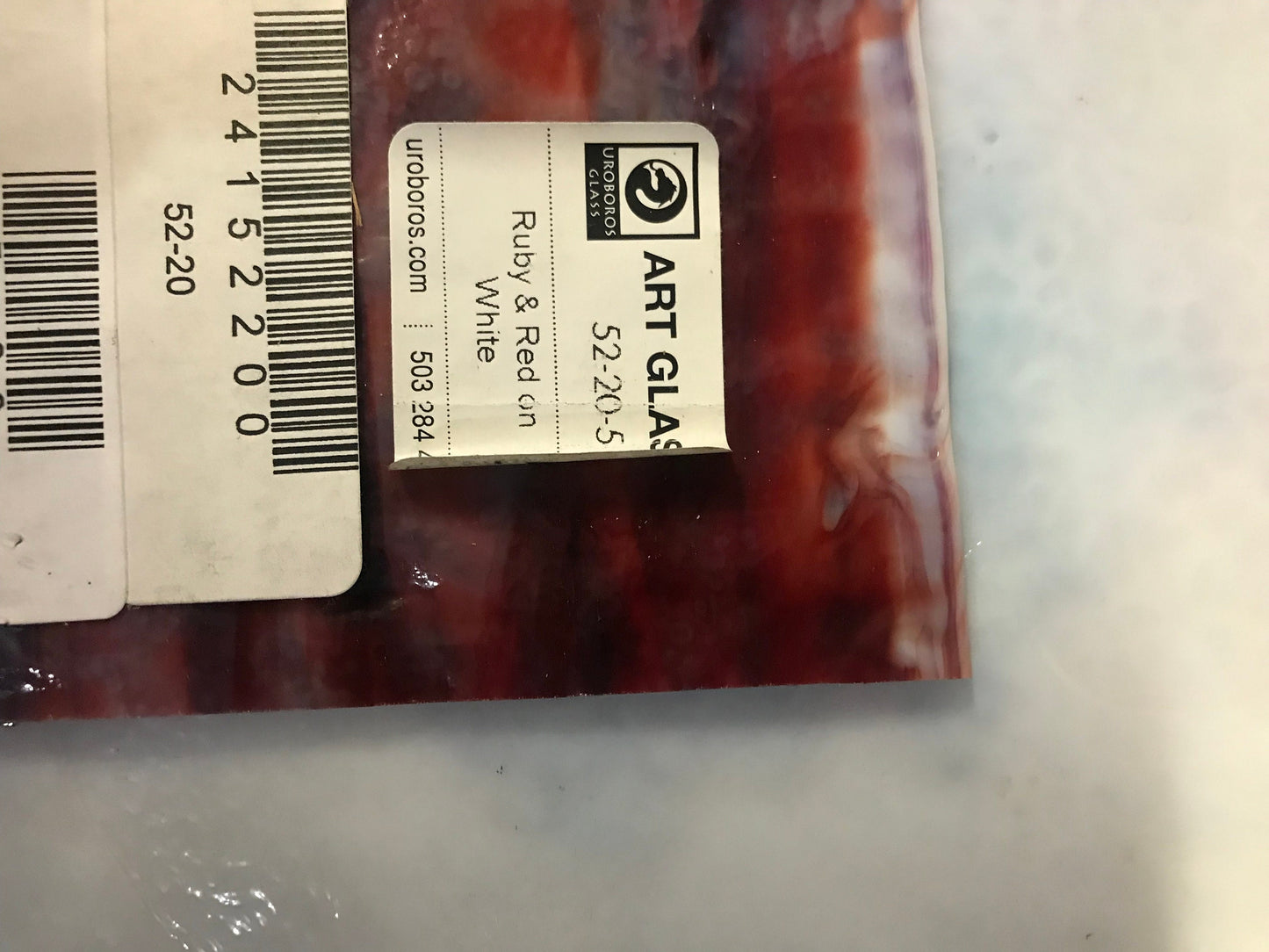 8” x 6” Ruby and Red on White (Uroboros 52-20) *OLD STOCK