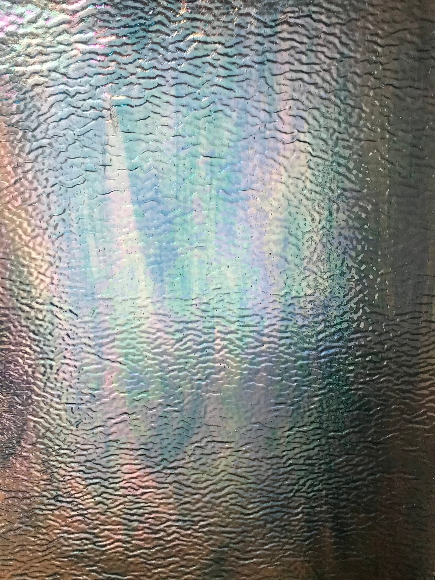 8” x 6" - Sky Blue, Clear Transparent Iridescent Ripple (Wissmach 87 LLRIR)