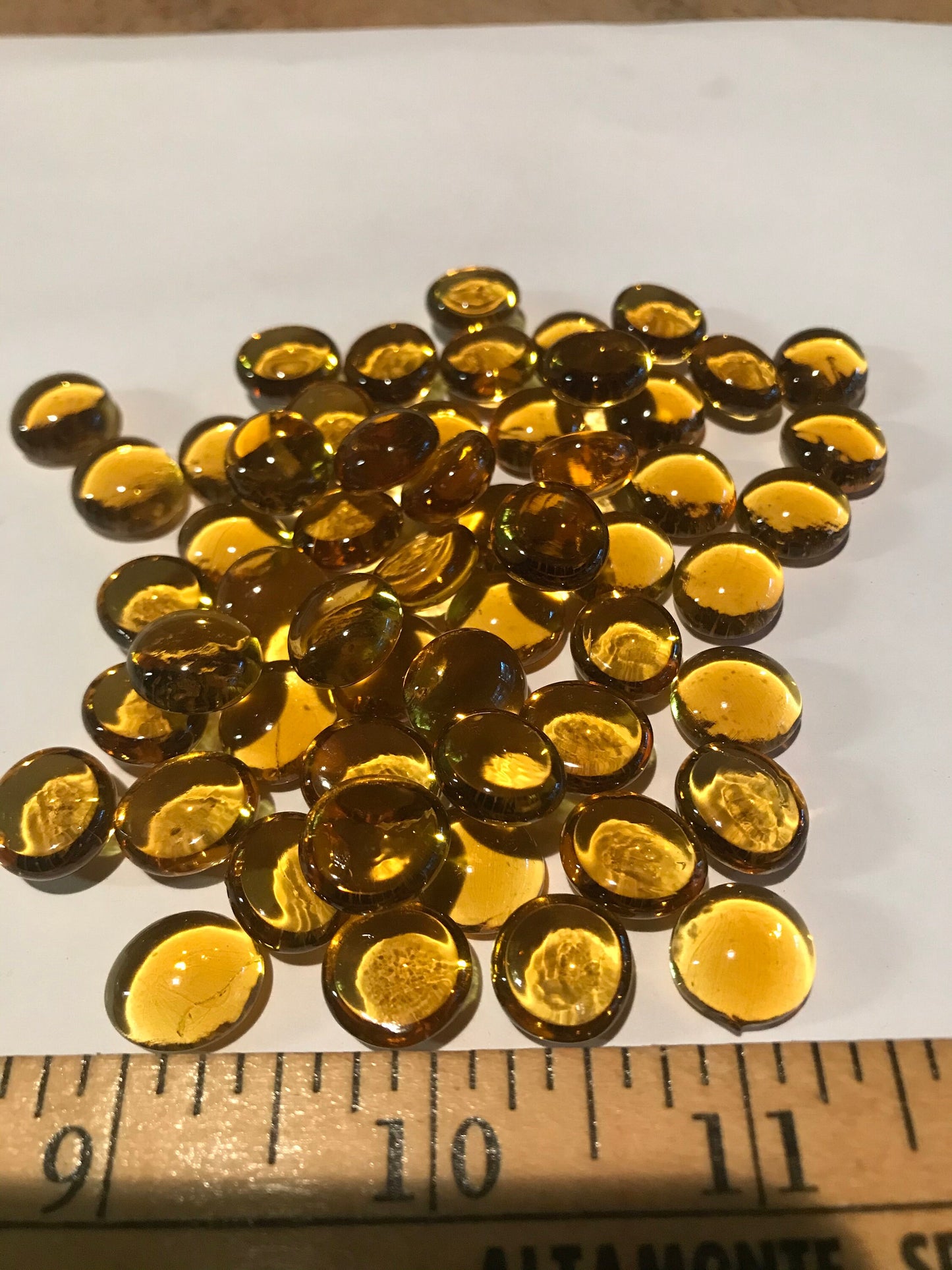 Stained Glass Sheet, 8" x 6" - 96 Yellow Pebbles (Spectrum 161 PF)
