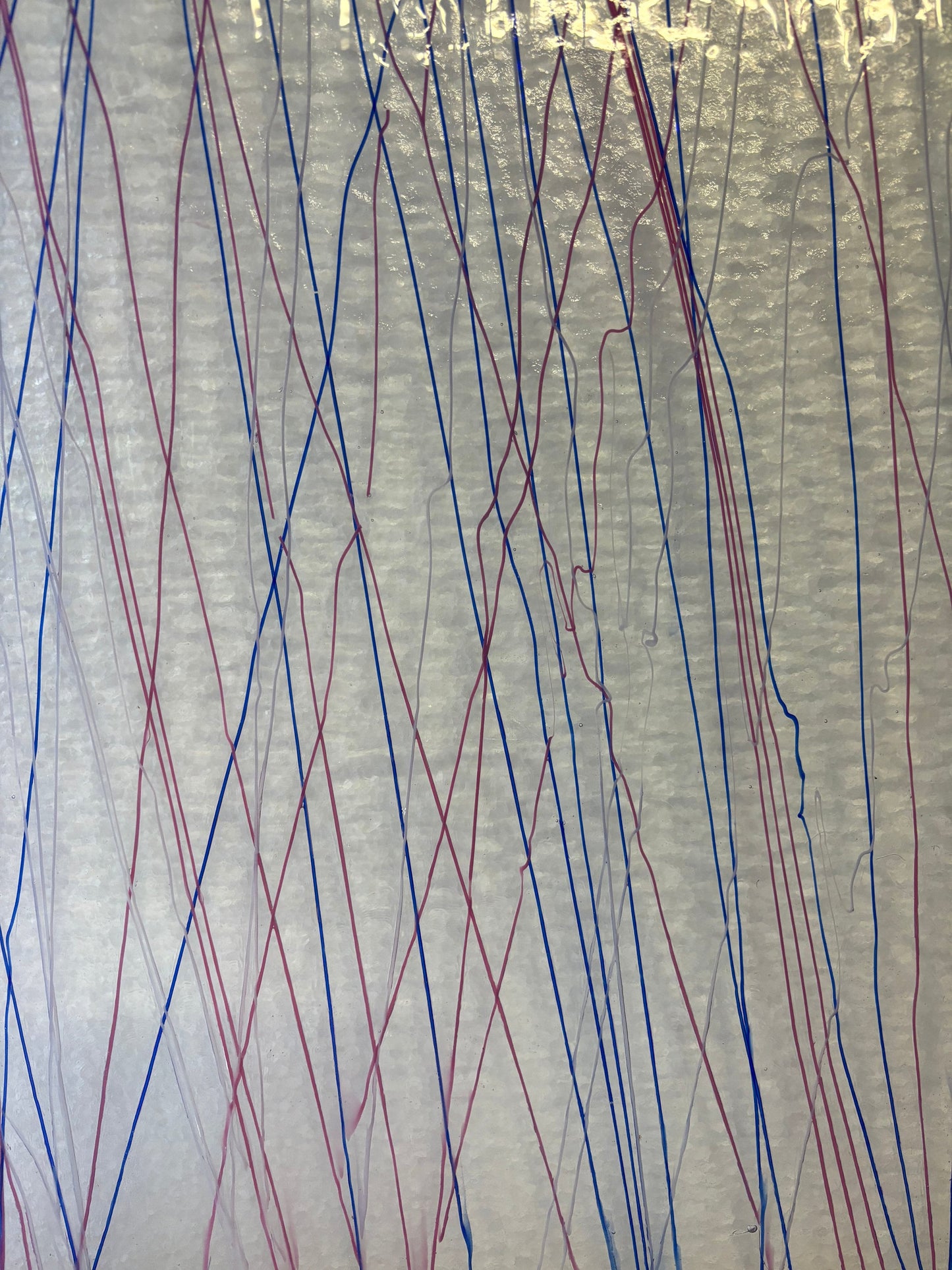 5" x 10" Pink, Blue and White Streamers on Clear - (Bullseye 4181-0000)