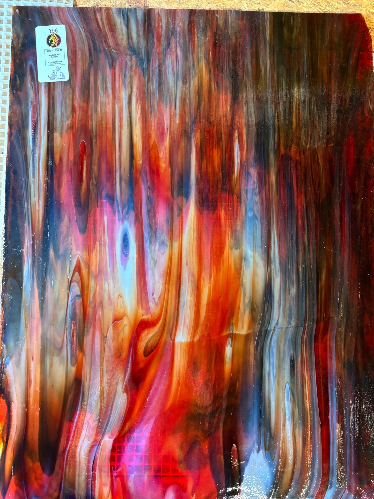 8" x 6" - Gray Opal, Red and Black 96 (Youghiogheny Y96-7937)