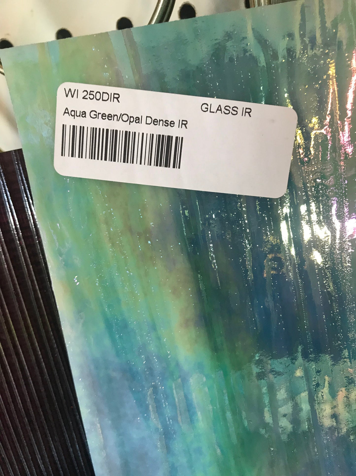 12” x 12" - Aqua Green Opal (Wissmach 250 DIR)