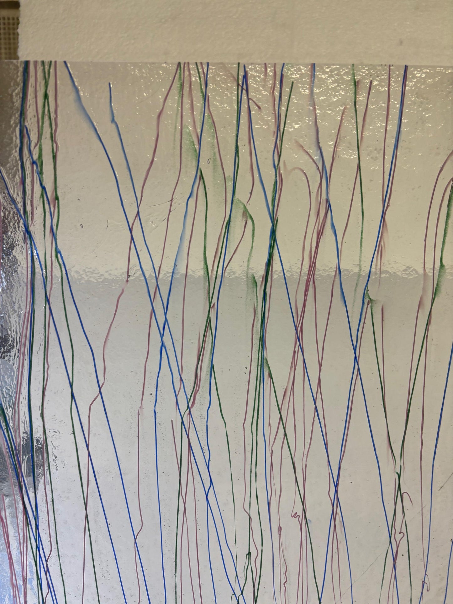 5" x 10" Green, Blue and Pink Streamer on Clear - (Bullseye 4183-0000)