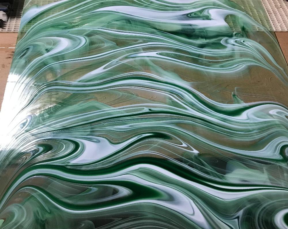 12" x 12" Emerald, White and clear Baroque (Original Spectrum)