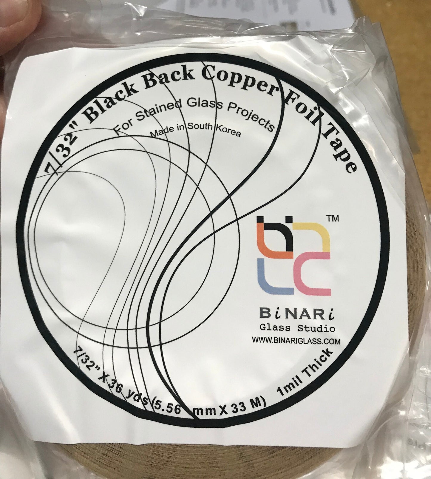 Binari Black Backed Copper Foil - 7/32” x 36 Yds