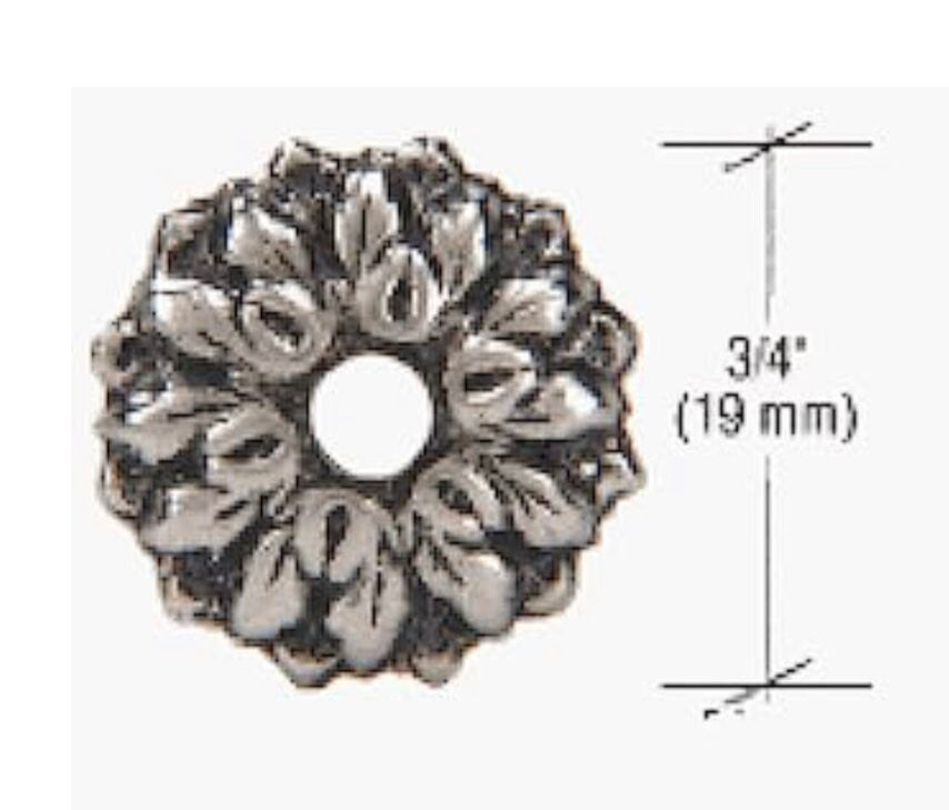 3/4” Antique Silver Floral Rosette (Pack of 25)