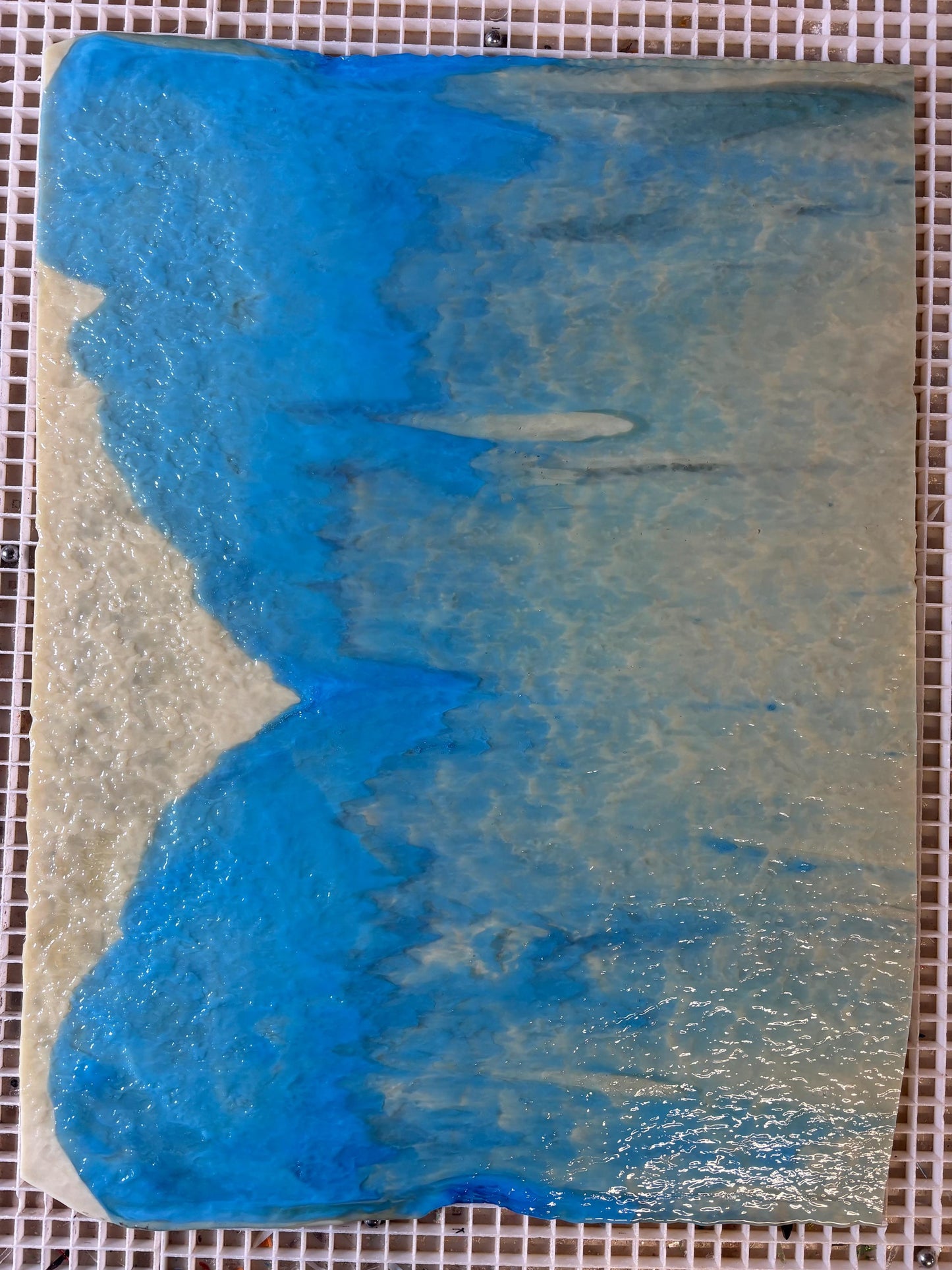 Stained Glass Sheet, 12” x 12”- Lt And Dk Brown with Sky Blue Granite (Uro by Yough 65-19)