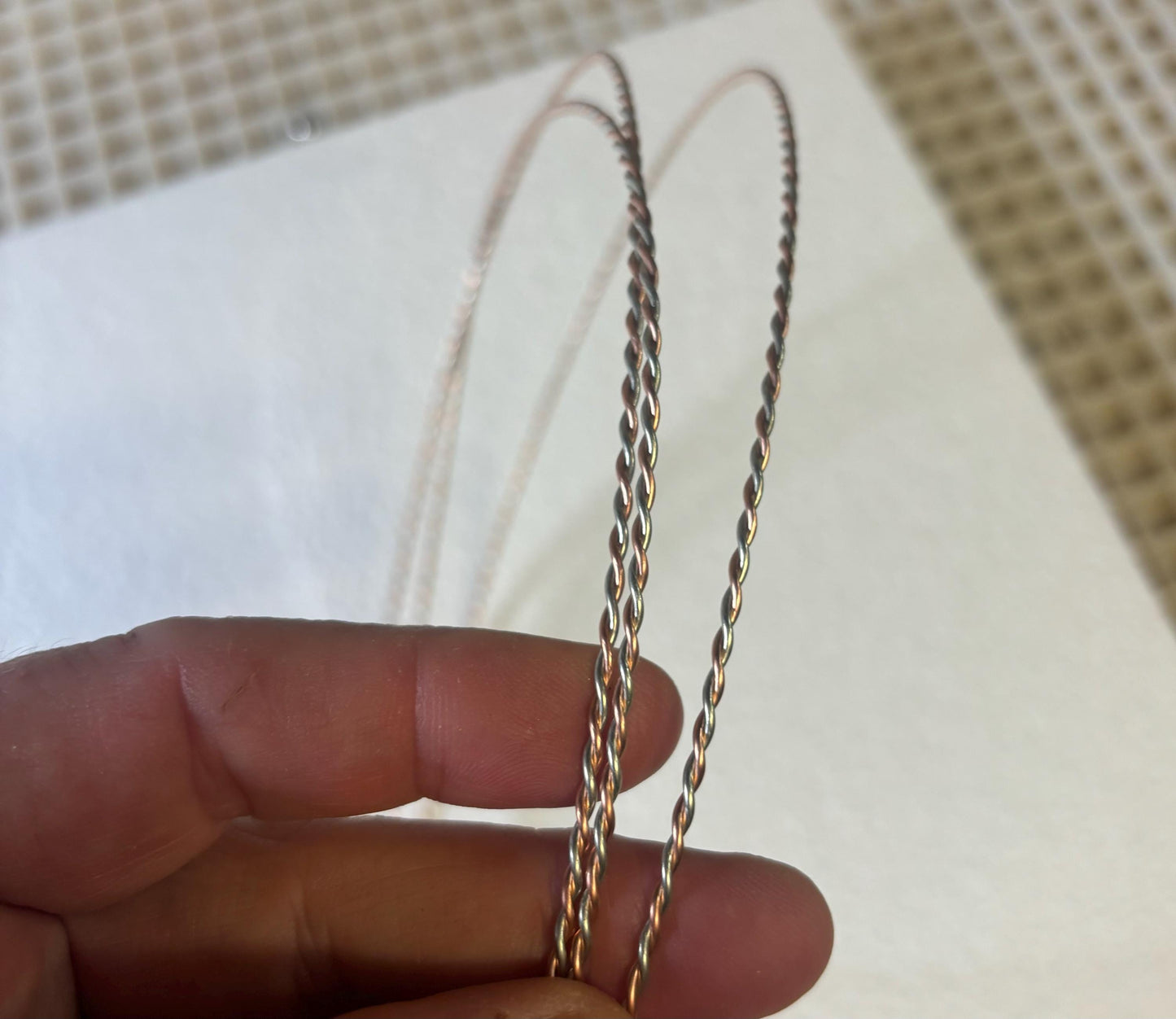 5 FT roll of “Fancy” Twisted Wire - Tinned copper w/Bare Copper