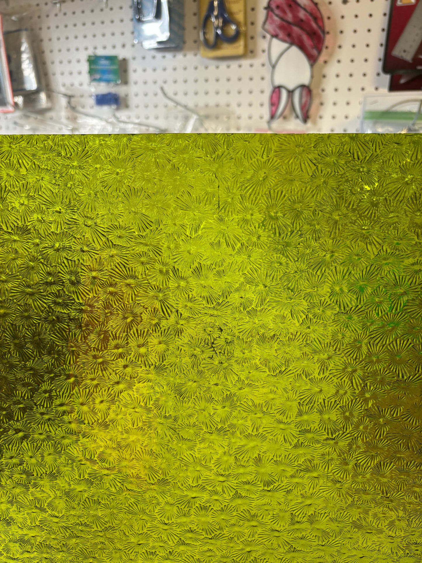 12" x 12" - Medium Chartreuse Green Florentine (Wissmach 1146 FLOR)