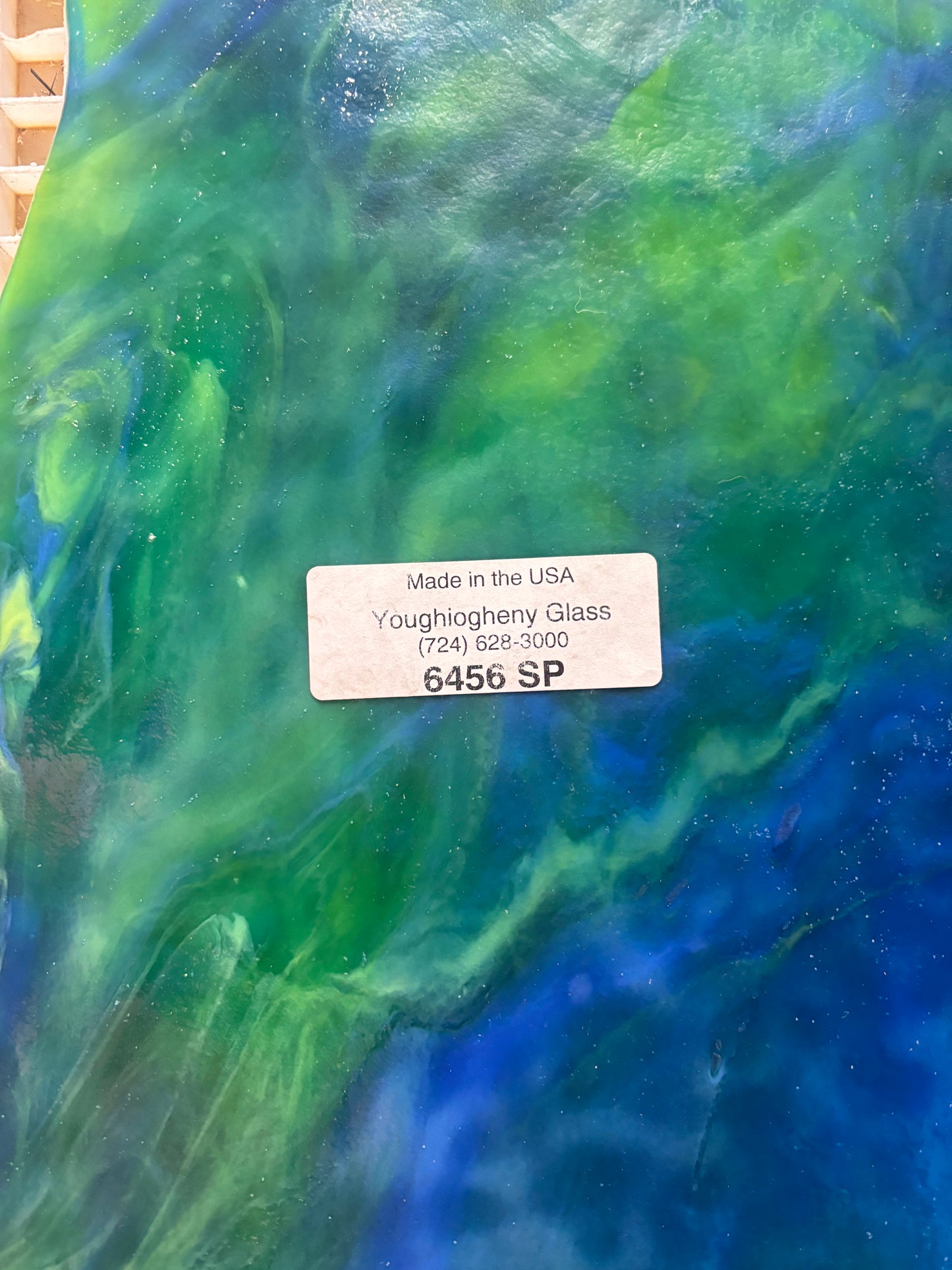 12" x 12" Turquoise, Lime Green and Cobalt Blue Stipple (Youghiogheny 6456 SP)