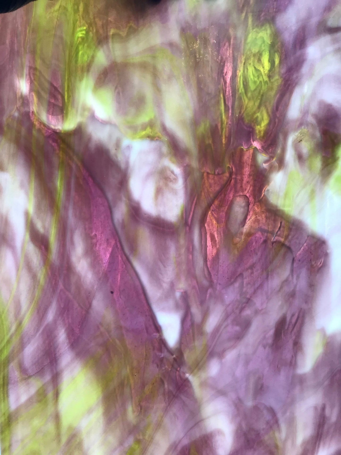 8" x 6" - Yellow Green, Purple and White (Wissmach 217 D)