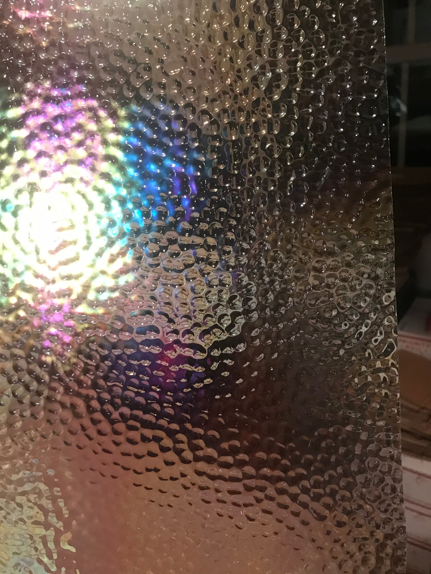 12" x 12" - Clear Hammered Iridized (Wissmach Hammered Iridized)