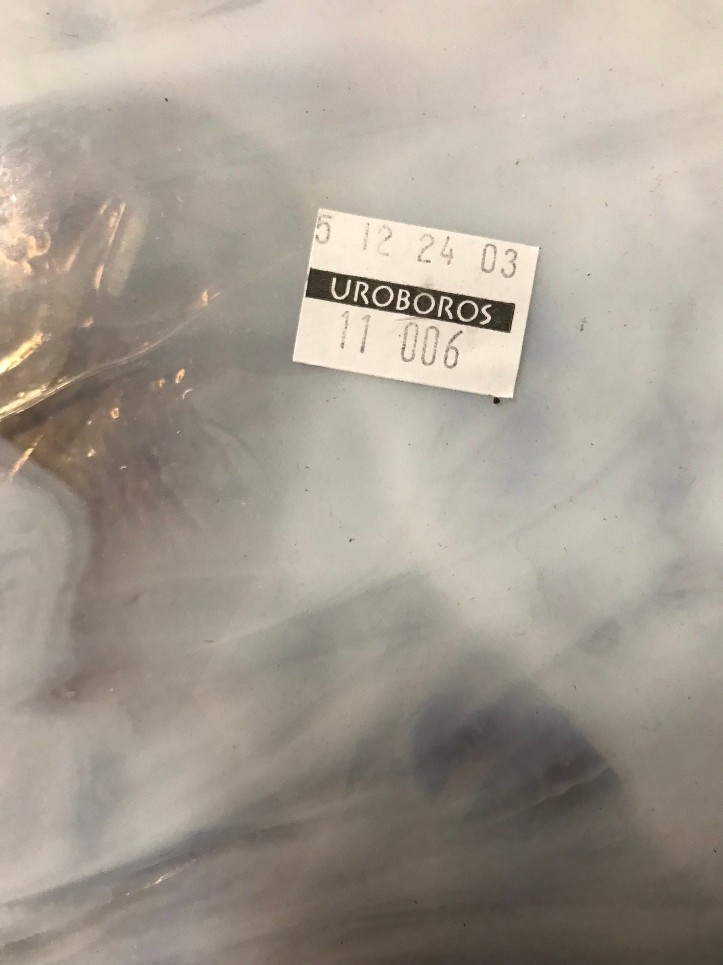 12x12 White and Clear with White Fractures and Clear Streamers ( Uroboros 11-006) *OLD STOCK