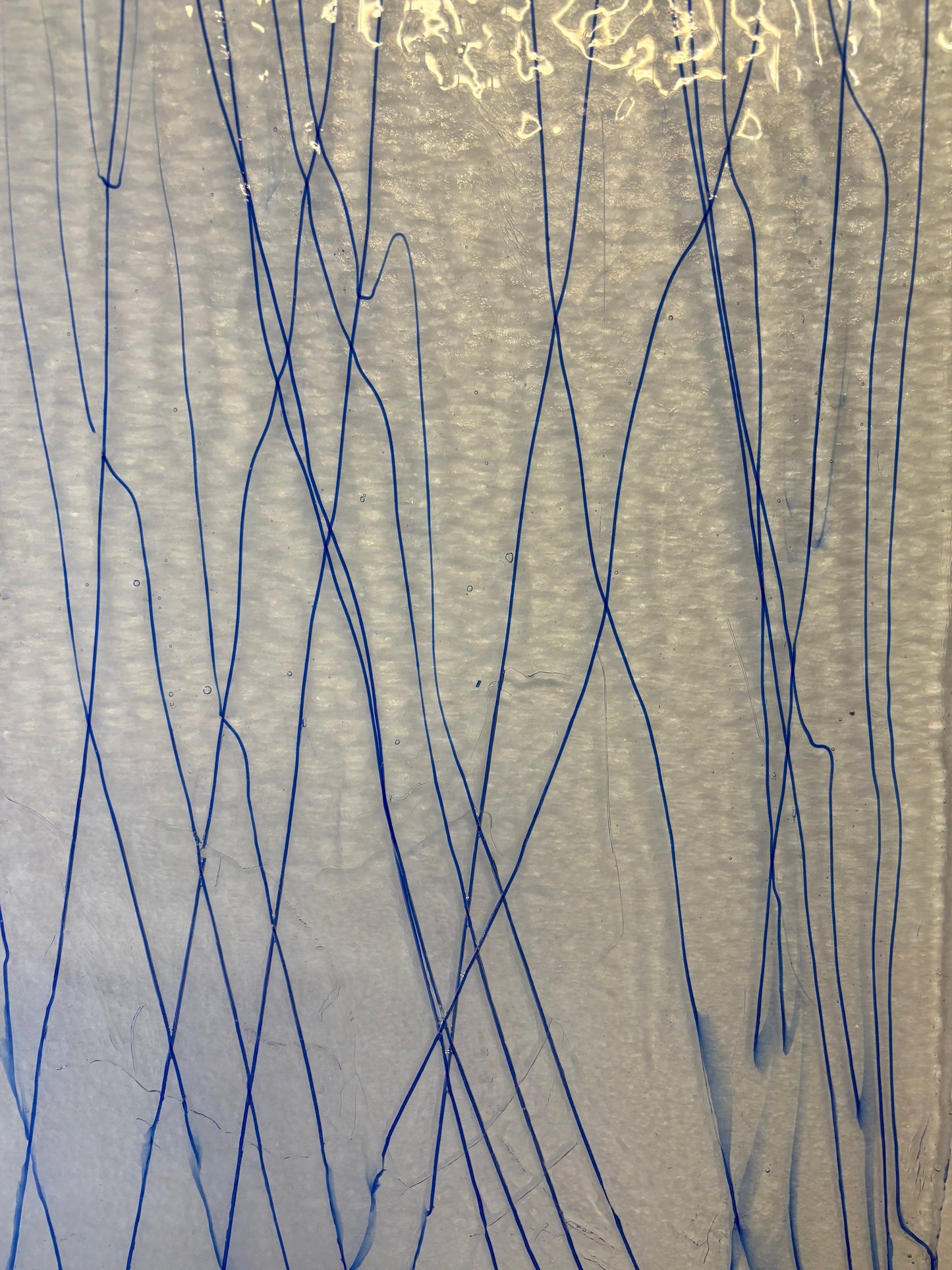 5" x 10" Royal Blue Streamers on Clear - (Bullseye 4151-0000)