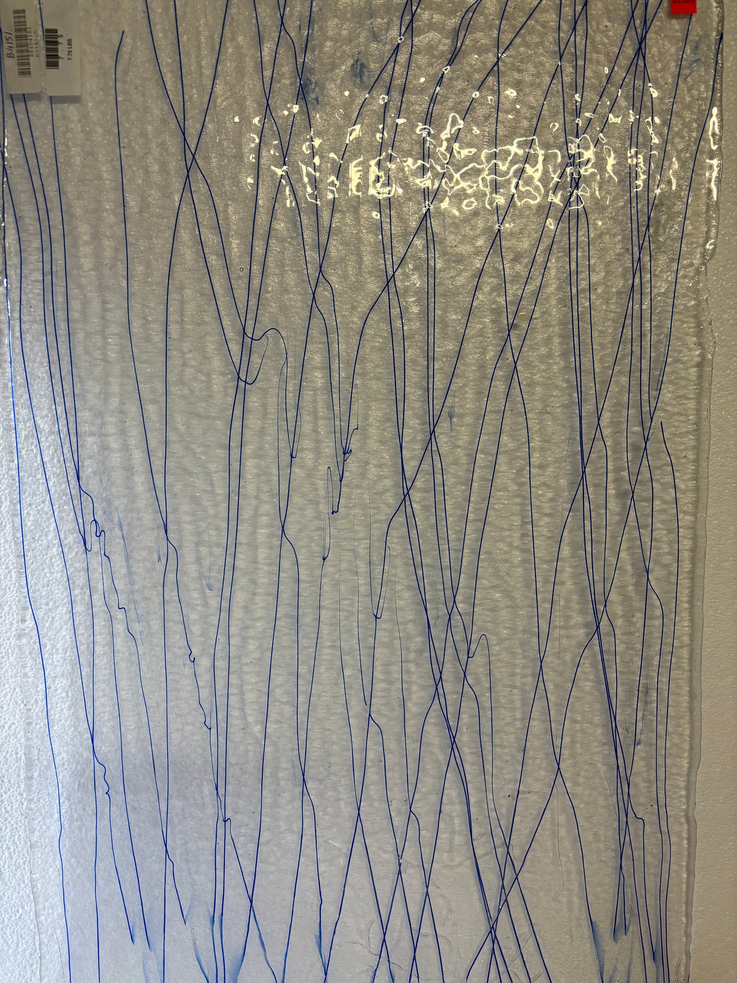 10" x 10" Royal Blue Streamers on Clear - (Bullseye 4151-0000)