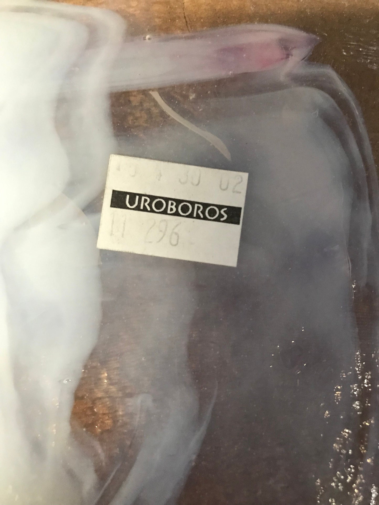 8x6 Clear with Pink and White with pink and white Fractures ( Uroboros 11-296) *OLD STOCK