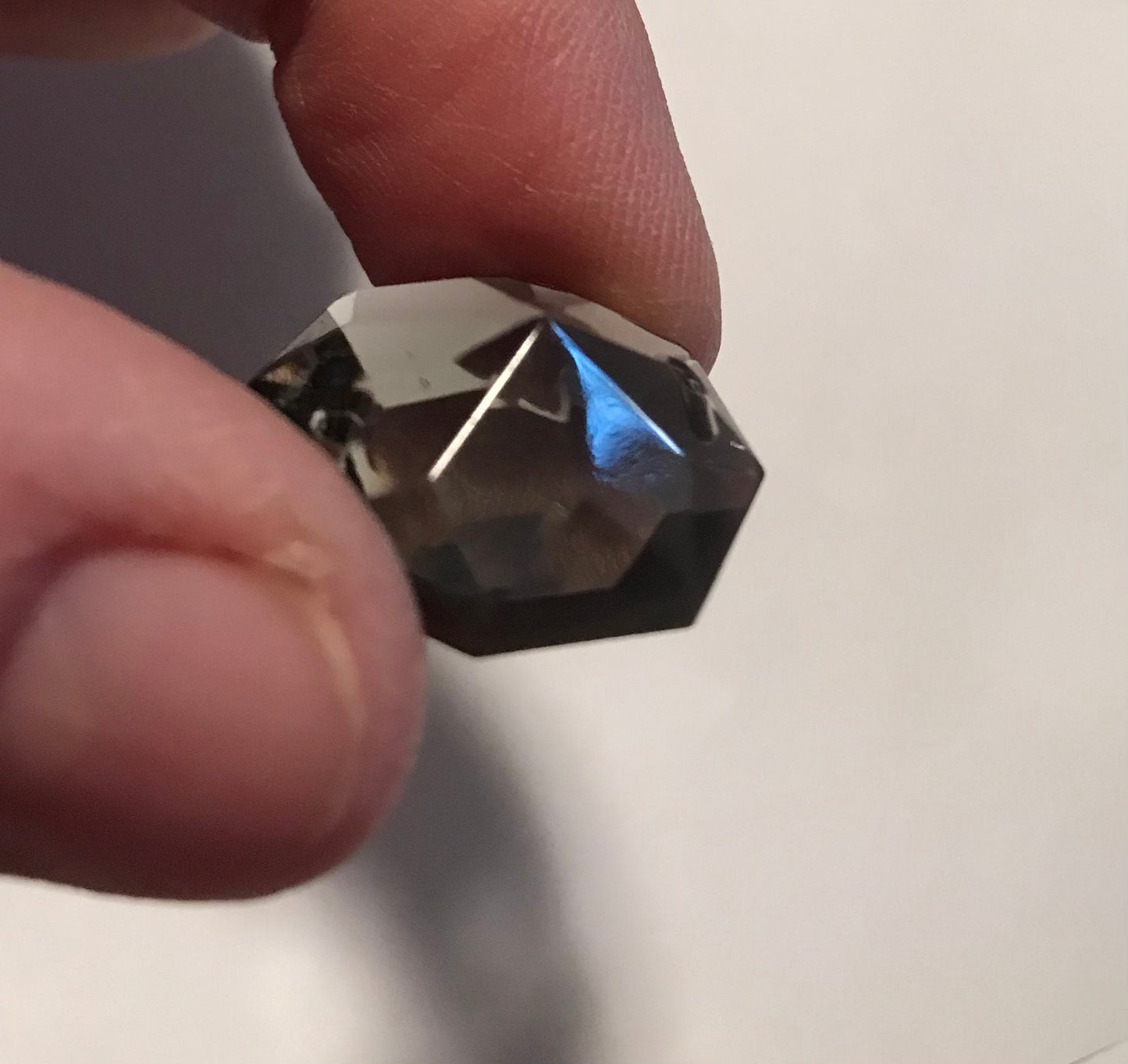 Vintage 12mm Octagon Faceted Gray Jewel - Double Hole (Pack of 4)