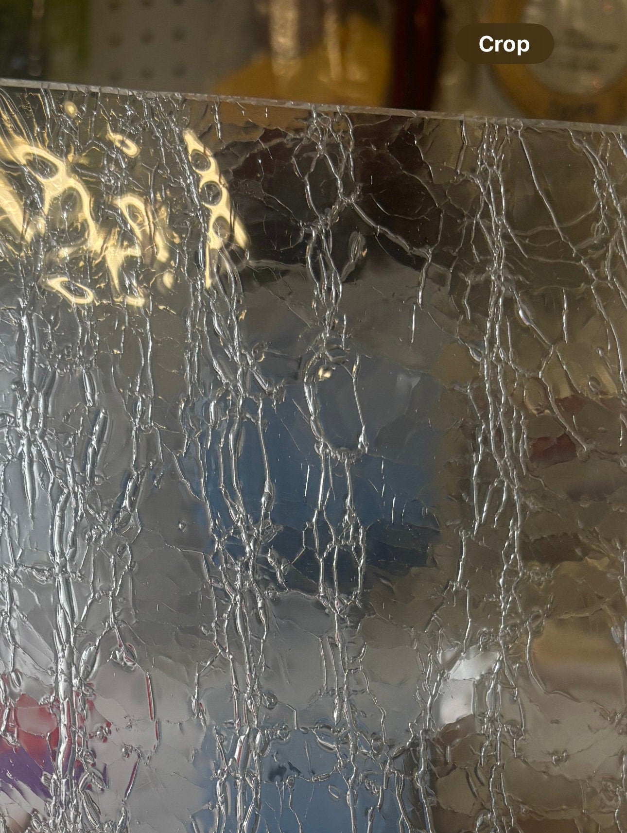 12" x 12" Krosno Mouth Blown Clear Crackle **PLEASE READ*