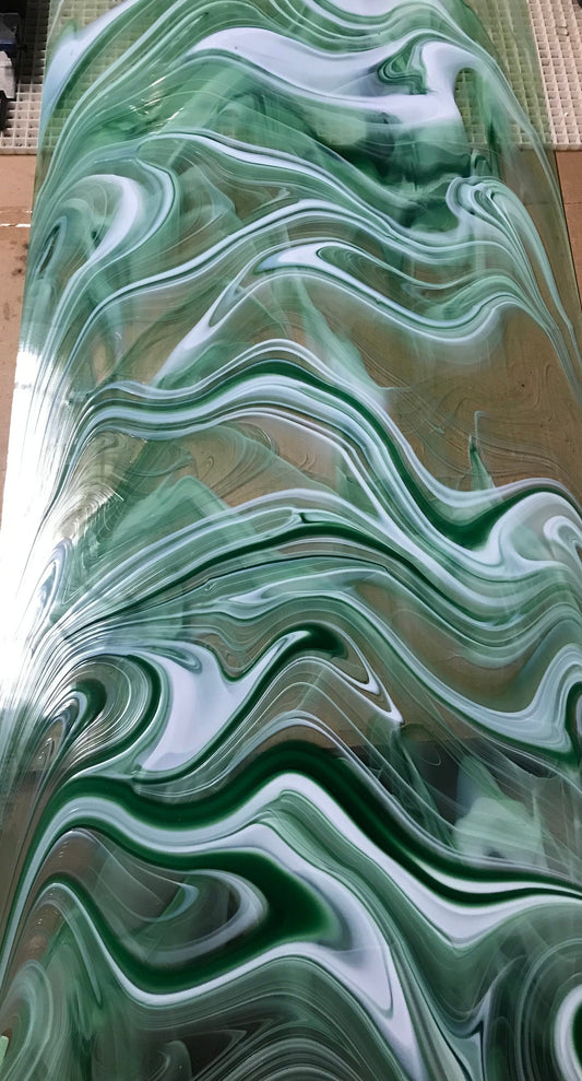 8" x 6" Emerald, White and clear Baroque (Original Spectrum)