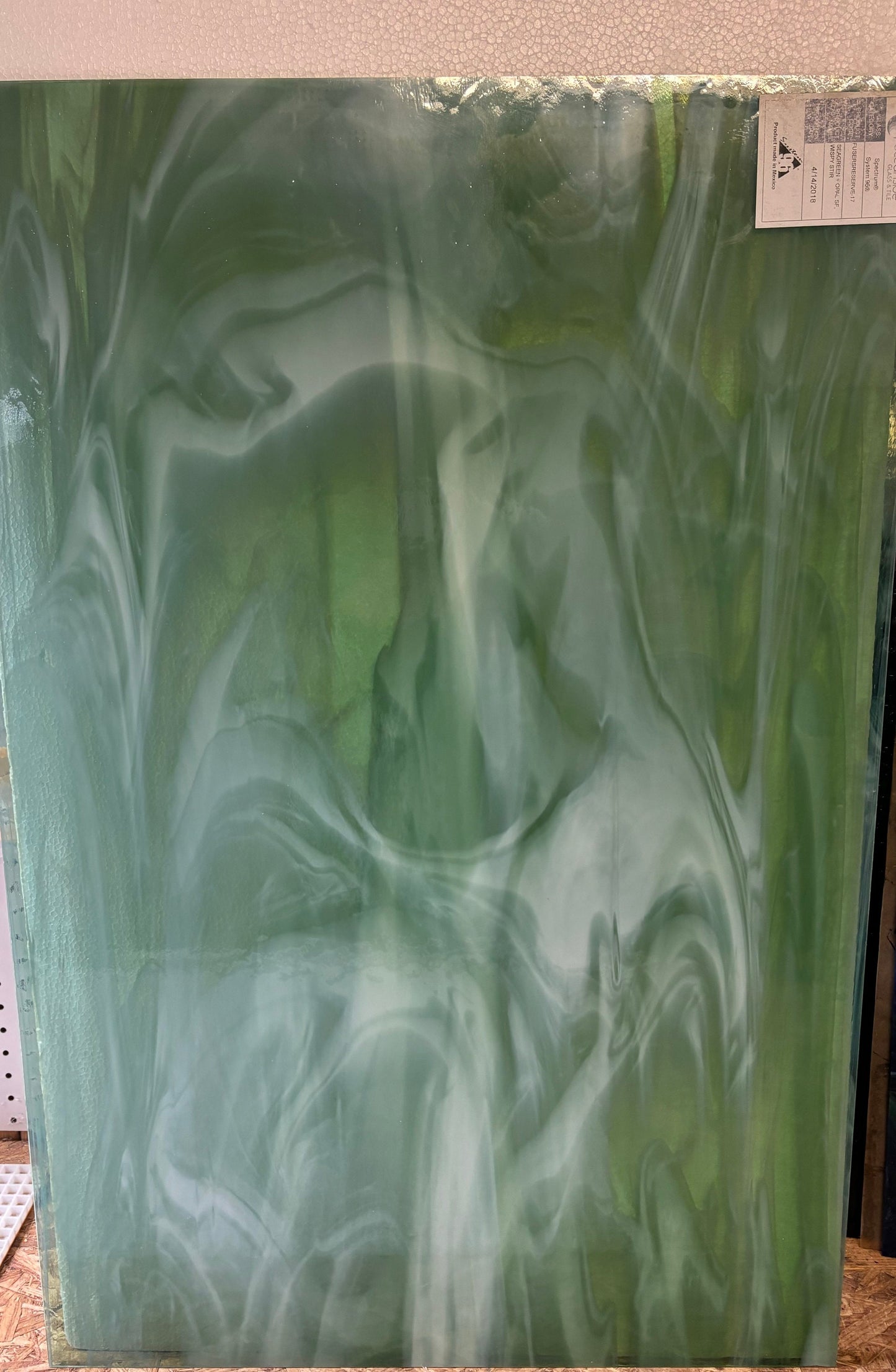 12” x 12” Fusers Reserve 17 Sea Green and Opal Wispy