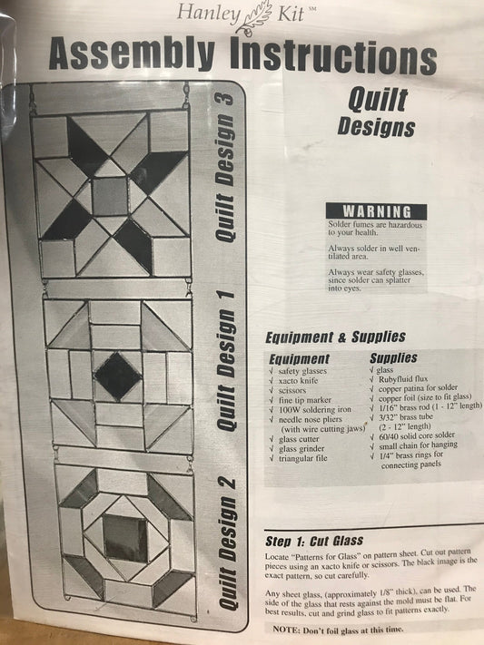 Hanley 3D Quilt Pattern/Kit for Stained Glass
