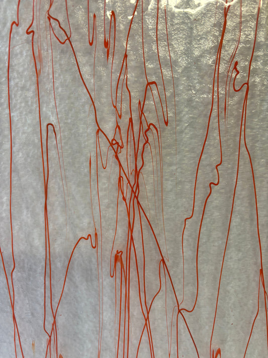 5" x 10"  - Clear with Electric Orange Streamers  (4154-0000)