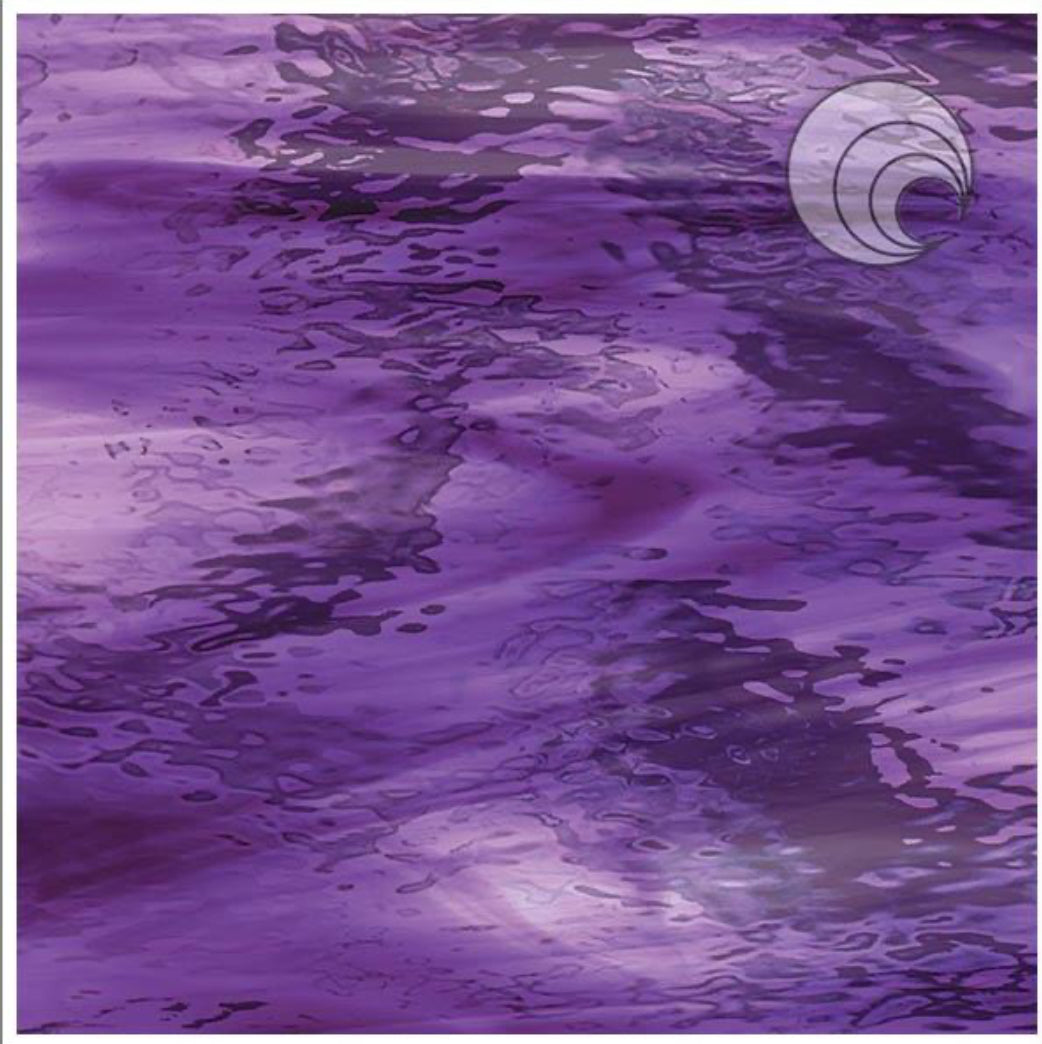 11” x 12"  -  Deep Violet/Pale Purple WaterGlass (Oceanside 444-1 WF)