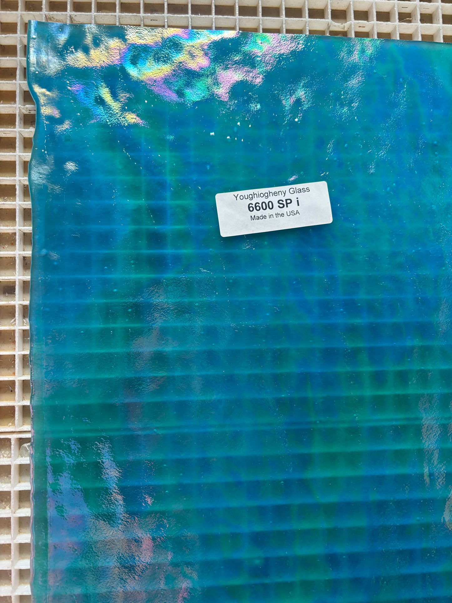 8" x 6"  Turquoise Iridescent Stipple (Youghiogheny 6600 SPI) (Copy)