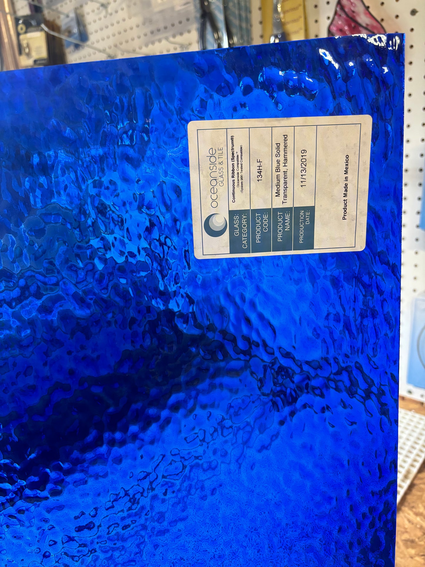 12" x 12"  - Oceanside Medium Blue Hammered - 134 HF