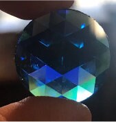 Aqua Blue Iridescent German made jewel - Faceted 20mm